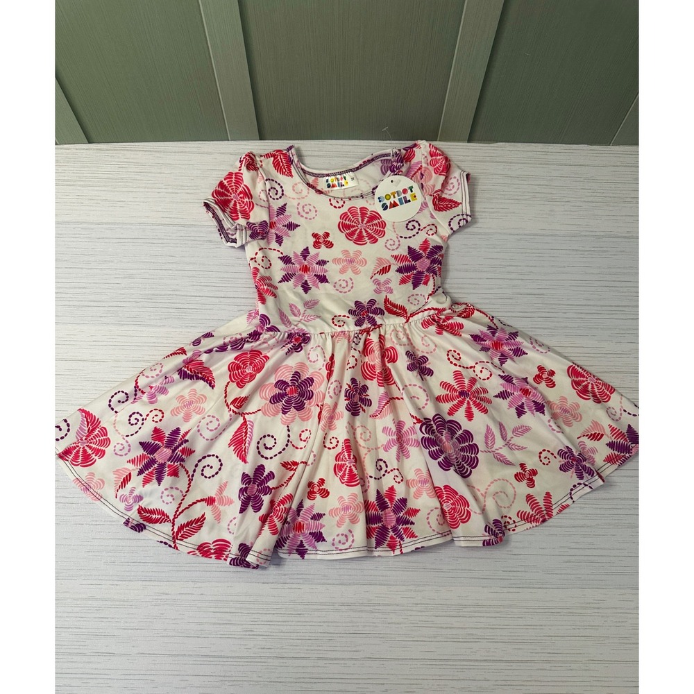 DotDotSmile Girls Pink Purple Floral Skater Twirl Dress Size 2T NWT